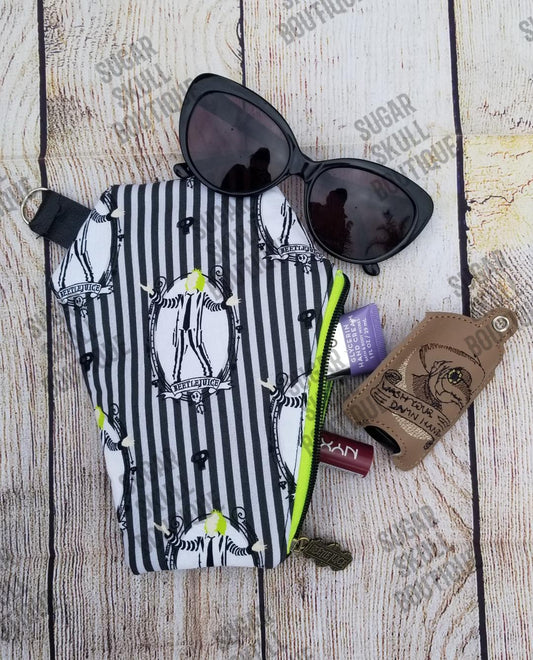 Beetles and Stripes Coffin Wristlet