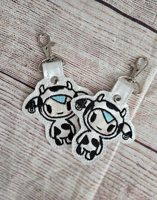 Kawaii Cow Keychain